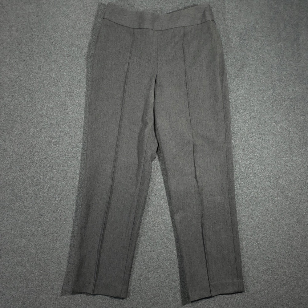 Talbots Petites Pants Women 8 Gray‎ Straight Leg Chino Stretch Rayon Side Zip